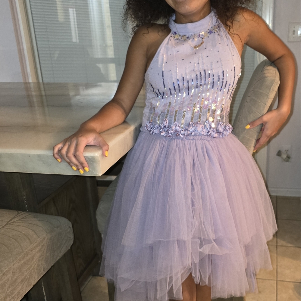 Tutu Du Monde Lavender Sequin Halter Dress